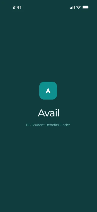 Avail app home screen