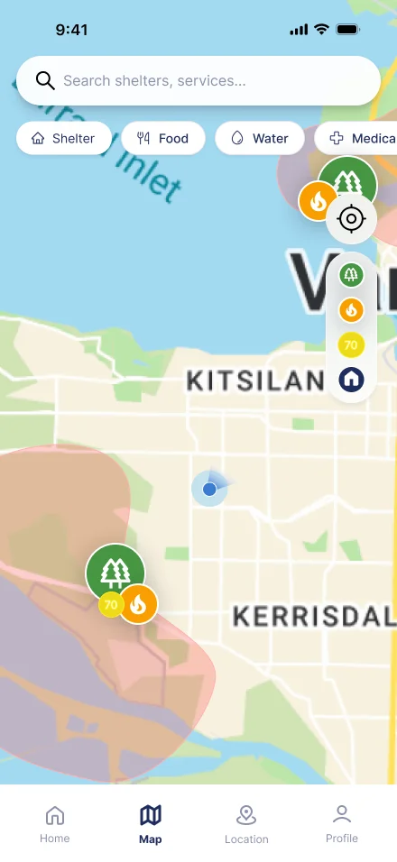 Firewatch BC app map screen