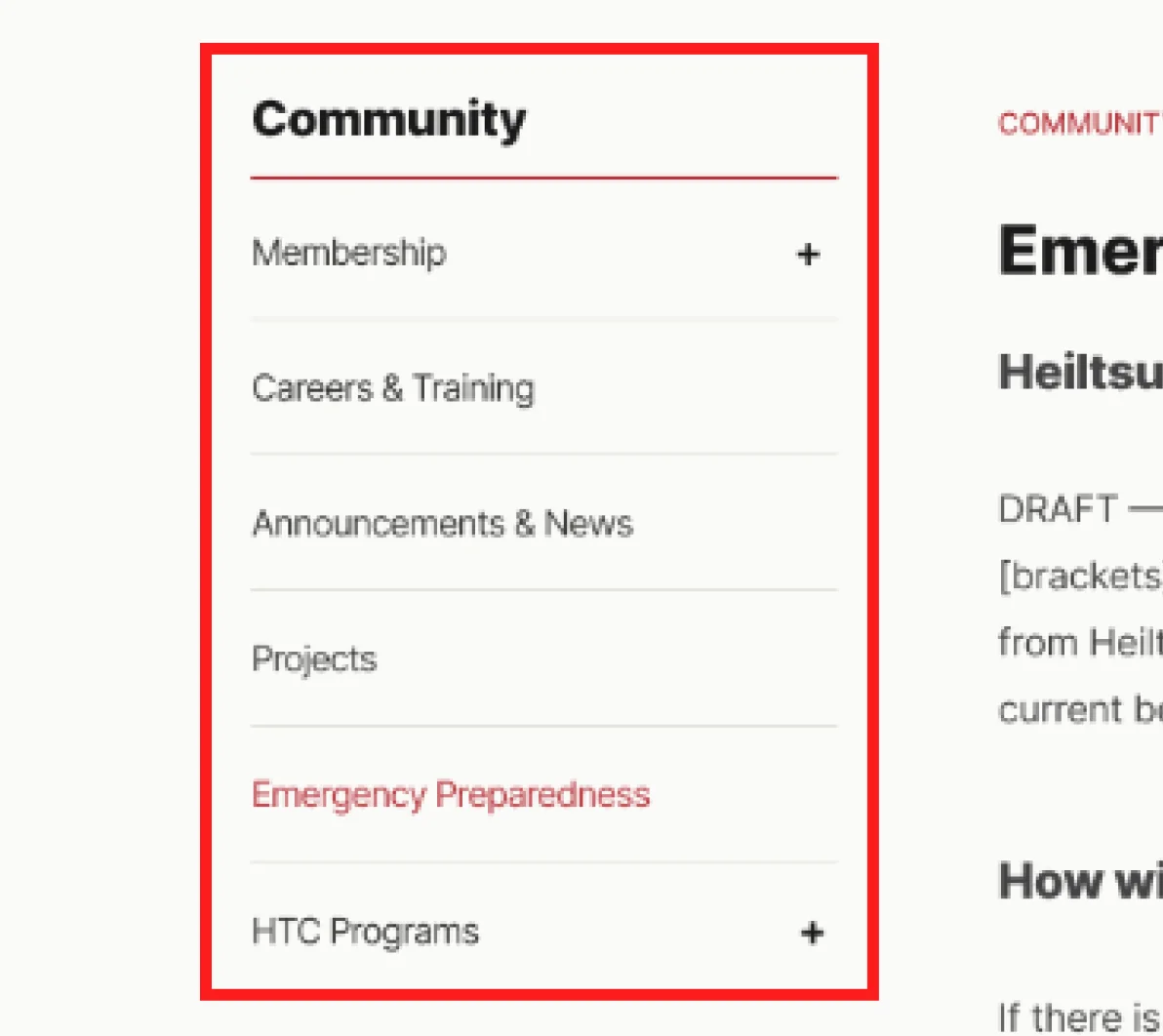 Client feedback annotated on a category page prototype